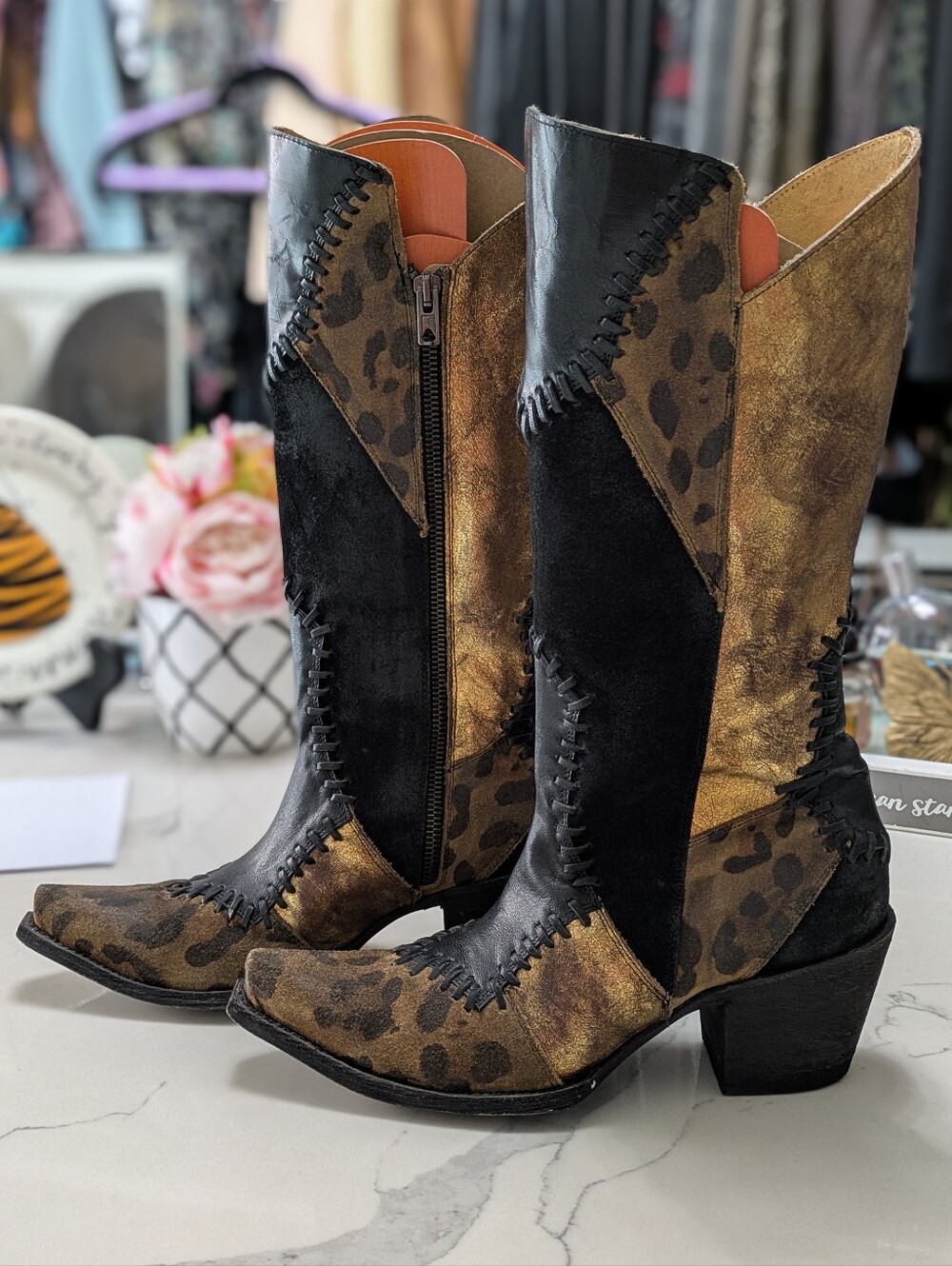 Old Gringo Metallic Leopard Boots 7B